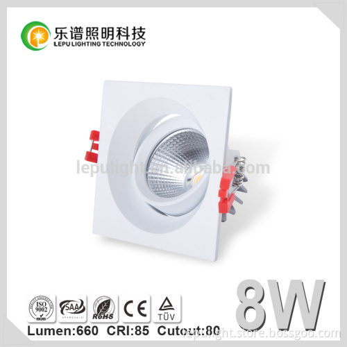 ATLAS recessed aluminum 8w CRI>85 cob lighting ceiling downlight IP44